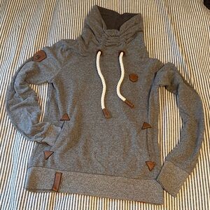 Naketano Gray Women's Sweatshirt with Brown Accents